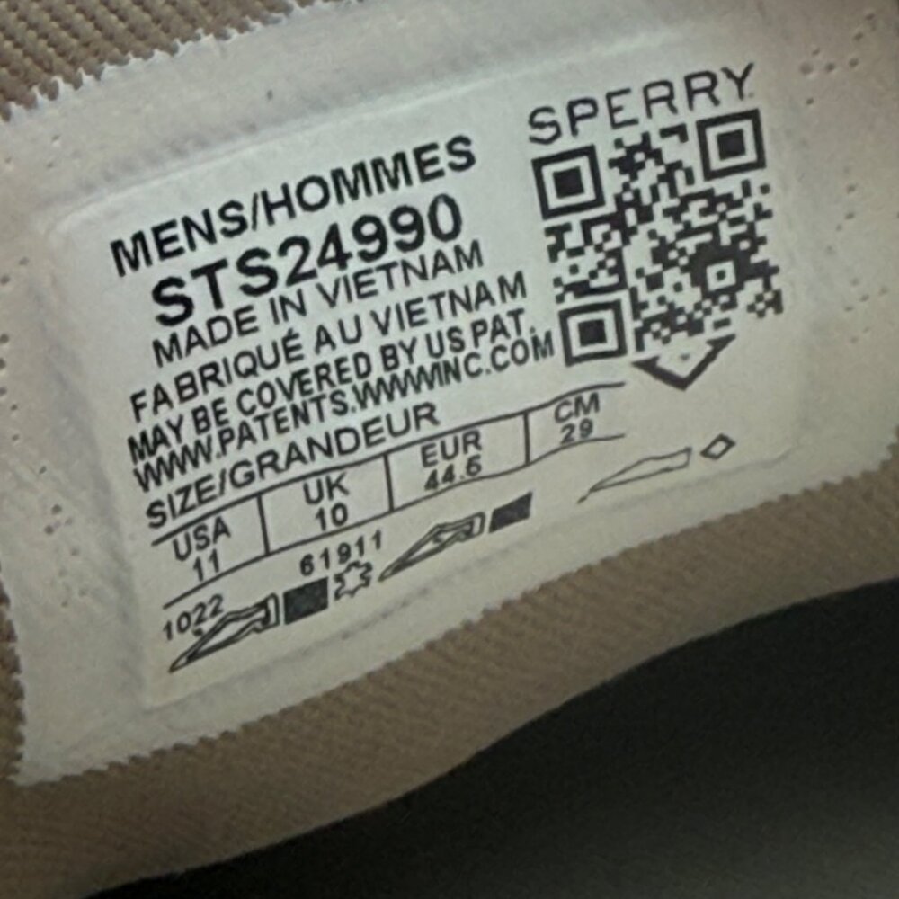 Sperry Mens Boat Sneakers Casual Size 11 Beige Canvas Deck Shoes - Picture 5 of 7